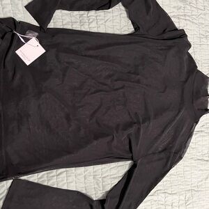 Translucent turtleneck Black Long Sleeve Top